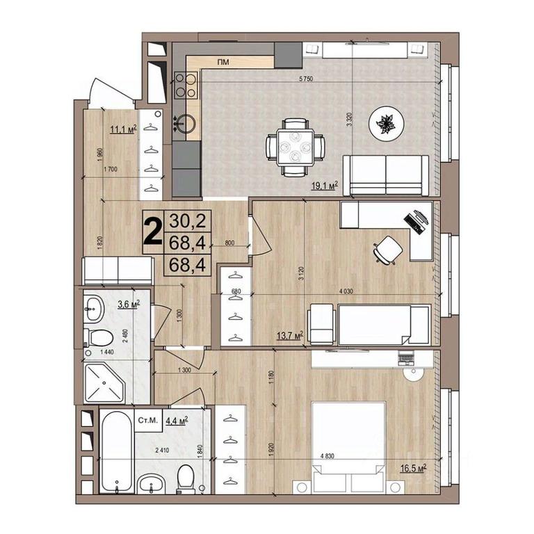 1-BD Apartment Sale, 68.4 sq. m. at Grand Komfort, Gudkova Street, Zhukovsky, Moscow Region, Russia #1 1-BD Apartment Sale, 68.4 sq. m. at Grand Komfort, Gudkova Street, Zhukovsky, Moscow Region, Russia #1