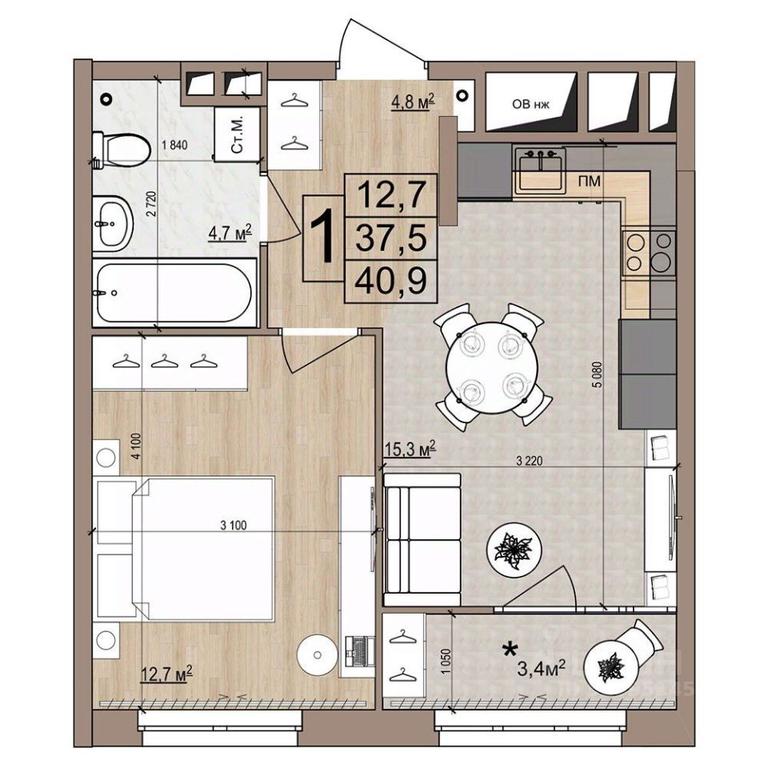 Apartment Sale, 40.9 sq. m. at Grand Komfort, Gudkova Street, Zhukovsky, Moscow Region, Russia #1 Apartment Sale, 40.9 sq. m. at Grand Komfort, Gudkova Street, Zhukovsky, Moscow Region, Russia #1