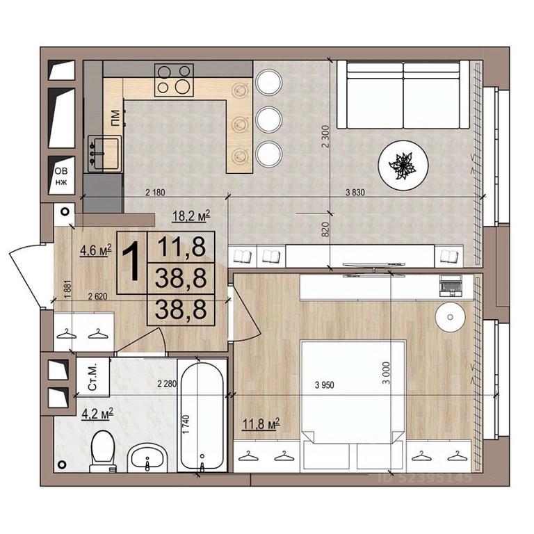 Apartment Sale, 38.8 sq. m. at Grand Komfort, Gudkova Street, Zhukovsky, Moscow Region, Russia #1 Apartment Sale, 38.8 sq. m. at Grand Komfort, Gudkova Street, Zhukovsky, Moscow Region, Russia #1