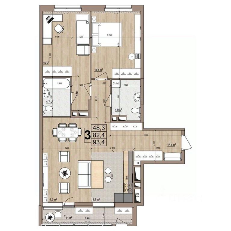 2-BD Apartment Sale, 93.4 sq. m. at Grand Komfort, Gudkova Street, Zhukovsky, Moscow Region, Russia #1 2-BD Apartment Sale, 93.4 sq. m. at Grand Komfort, Gudkova Street, Zhukovsky, Moscow Region, Russia #1