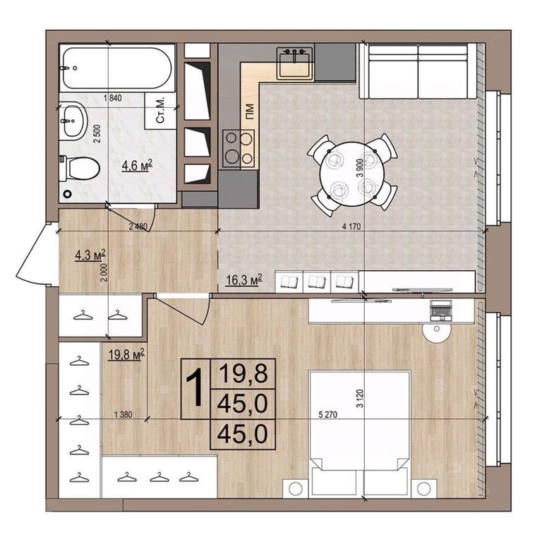 Apartment Sale, 45 sq. m. at Grand Komfort, Gudkova Street, Zhukovsky, Moscow Region, Russia #1 Apartment Sale, 45 sq. m. at Grand Komfort, Gudkova Street, Zhukovsky, Moscow Region, Russia #1