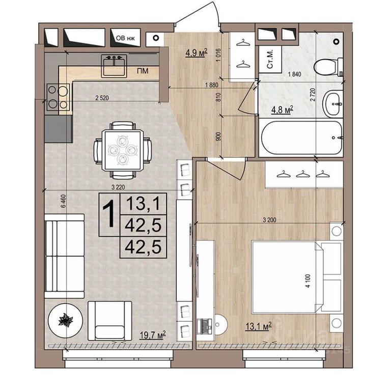 Apartment Sale, 42.5 sq. m. at Grand Komfort, Gudkova Street, Zhukovsky, Moscow Region, Russia #1 Apartment Sale, 42.5 sq. m. at Grand Komfort, Gudkova Street, Zhukovsky, Moscow Region, Russia #1