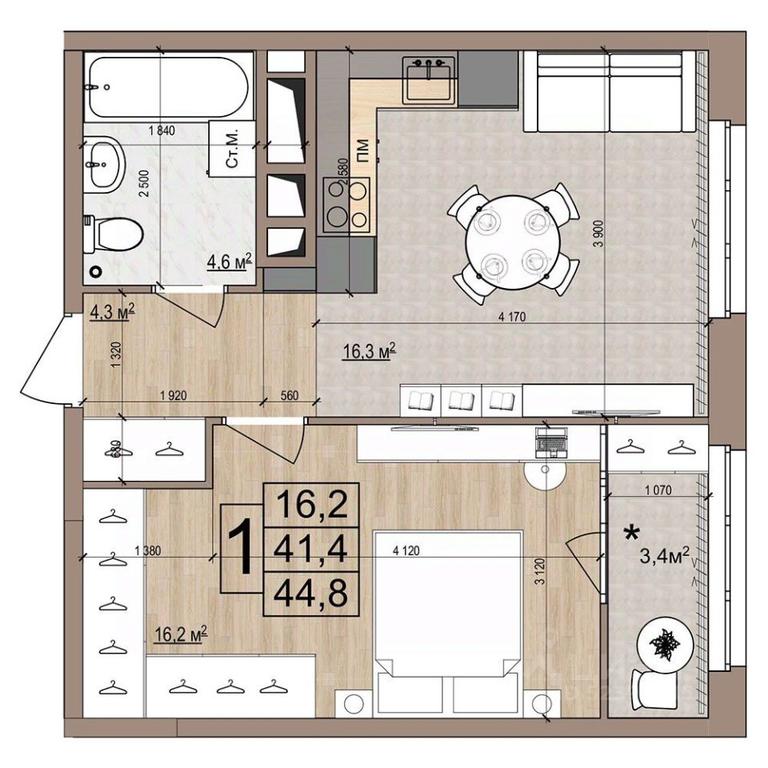 Apartment Sale, 44.8 sq. m. at Grand Komfort, Gudkova Street, Zhukovsky, Moscow Region, Russia #1 Apartment Sale, 44.8 sq. m. at Grand Komfort, Gudkova Street, Zhukovsky, Moscow Region, Russia #1