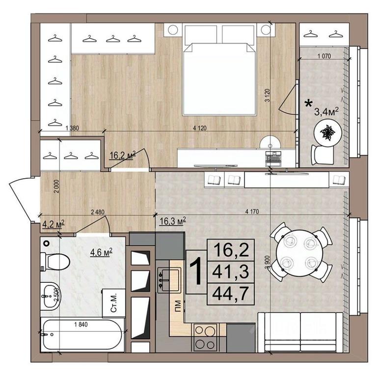 Apartment Sale, 44.7 sq. m. at Grand Komfort, Gudkova Street, Zhukovsky, Moscow Region, Russia #1 Apartment Sale, 44.7 sq. m. at Grand Komfort, Gudkova Street, Zhukovsky, Moscow Region, Russia #1