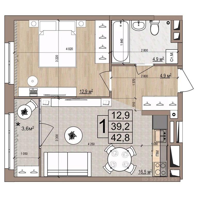 Apartment Sale, 42.8 sq. m. at Grand Komfort, Gudkova Street, Zhukovsky, Moscow Region, Russia #1 Apartment Sale, 42.8 sq. m. at Grand Komfort, Gudkova Street, Zhukovsky, Moscow Region, Russia #1