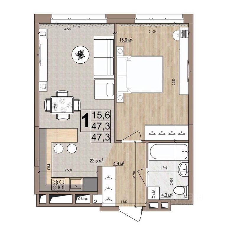 Apartment Sale, 47.3 sq. m. at Grand Komfort, Gudkova Street, Zhukovsky, Moscow Region, Russia #1 Apartment Sale, 47.3 sq. m. at Grand Komfort, Gudkova Street, Zhukovsky, Moscow Region, Russia #1