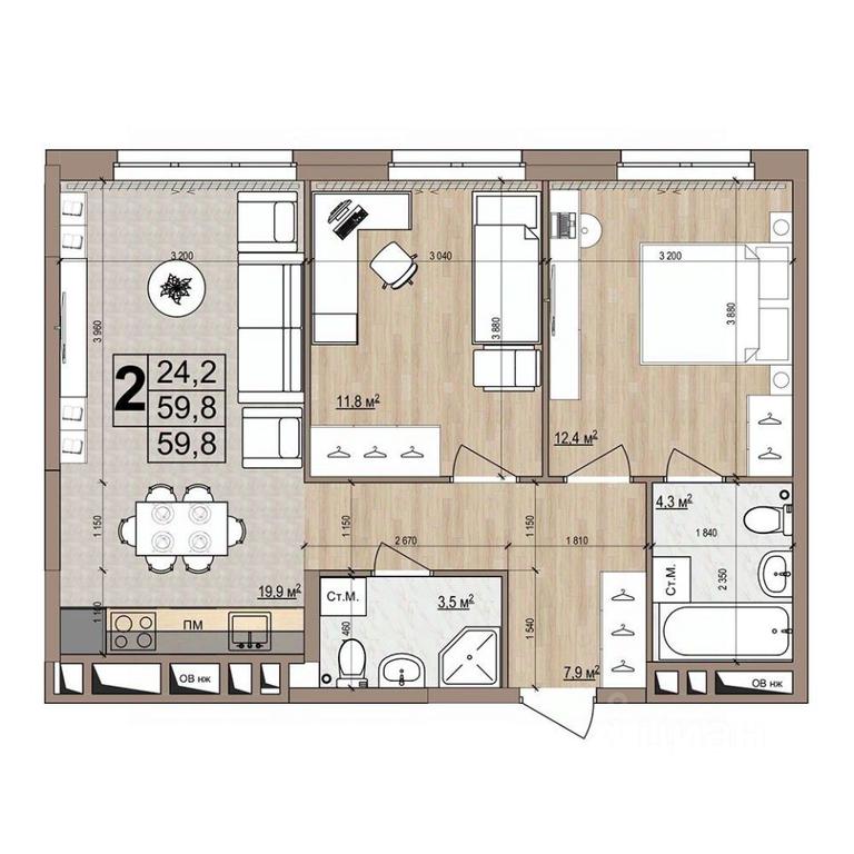 1-BD Apartment Sale, 59.8平方米 at Grand Komfort, Gudkova Street, Zhukovsky, Moscow Region, Russia #1 1-BD Apartment Sale, 59.8平方米 at Grand Komfort, Gudkova Street, Zhukovsky, Moscow Region, Russia #1