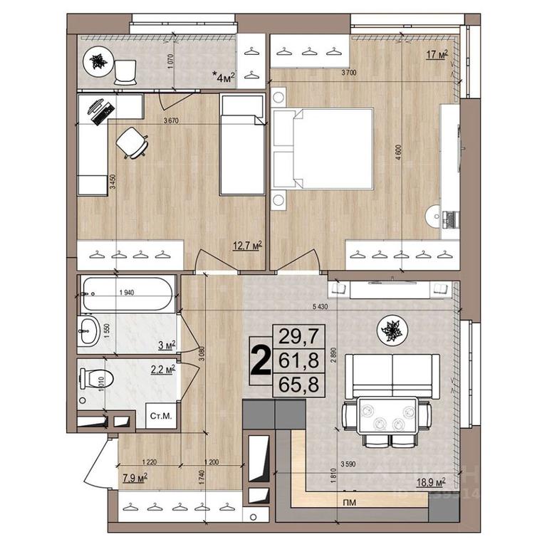 1-BD Apartment Sale, 65.8 sq. m. at Grand Komfort, Gudkova Street, Zhukovsky, Moscow Region, Russia #1 1-BD Apartment Sale, 65.8 sq. m. at Grand Komfort, Gudkova Street, Zhukovsky, Moscow Region, Russia #1