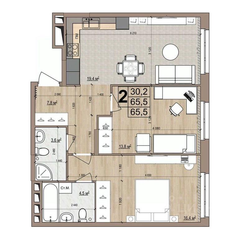 1-BD Apartment Sale, 65.5平方米 at Grand Komfort, Gudkova Street, Zhukovsky, Moscow Region, Russia #1 1-BD Apartment Sale, 65.5平方米 at Grand Komfort, Gudkova Street, Zhukovsky, Moscow Region, Russia #1