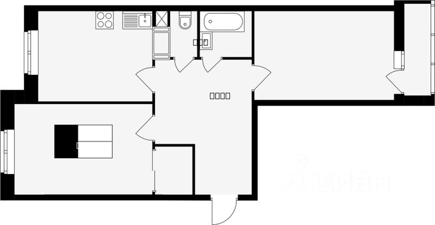 1-BD Apartment Sale, 59.5平方米 at Sadovaya 14, Sadovaya Street, 14, Krasnaya Gorka Microdistrict, Podolsk, Moscow Region, Russia #1
