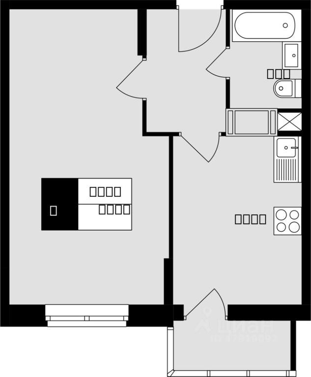 Apartment Sale, 39.3平方米 at Sadovaya 14, Sadovaya Street, 14, Krasnaya Gorka Microdistrict, Podolsk, Moscow Region, Russia #1
