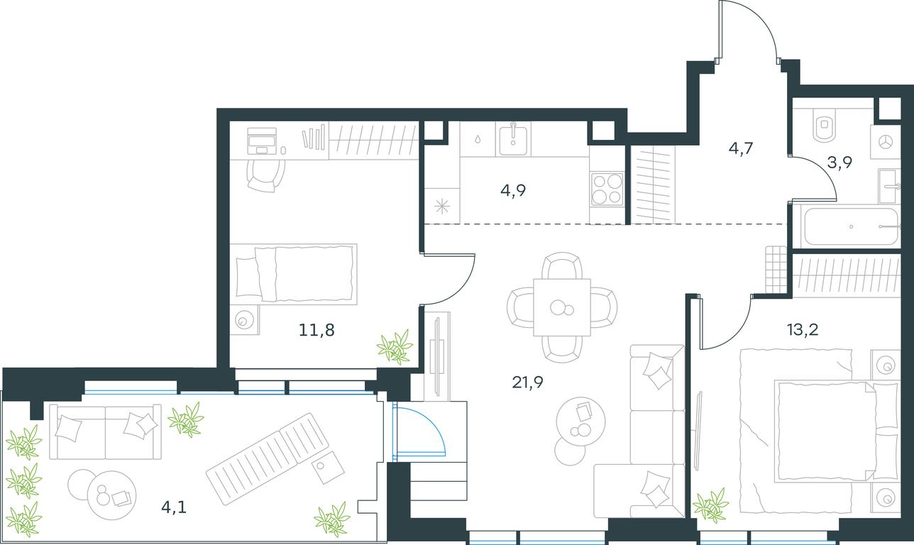 2-BD Apartment Sale, 64.5 sq. m. at Paveletskaya City, Dubininskaya Street, 59, Moscow, Russia #1 2-BD Apartment Sale, 64.5 sq. m. at Paveletskaya City, Dubininskaya Street, 59, Moscow, Russia #1