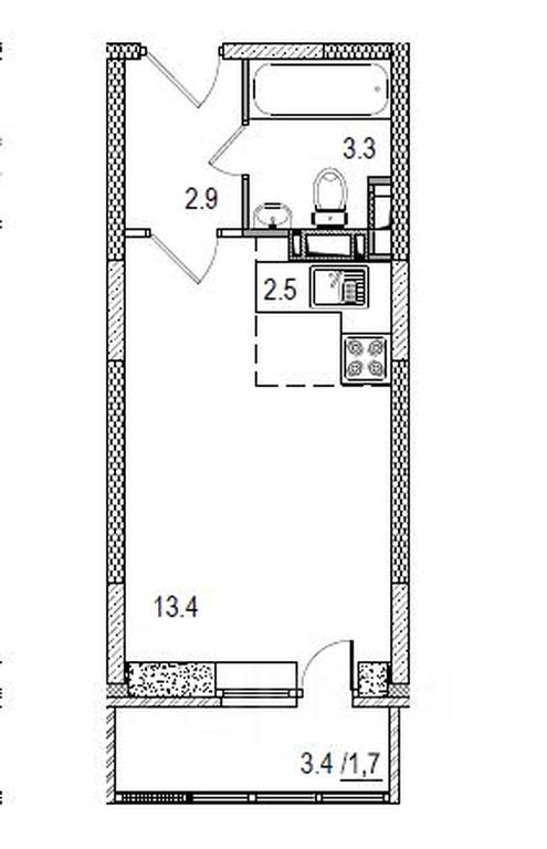 Apartment Sale, 26平方米 at Istomkino, Yubileynaya ulitsa, Noginsk, Bogorodskiy Urban District, Moscow Region, Russia #1