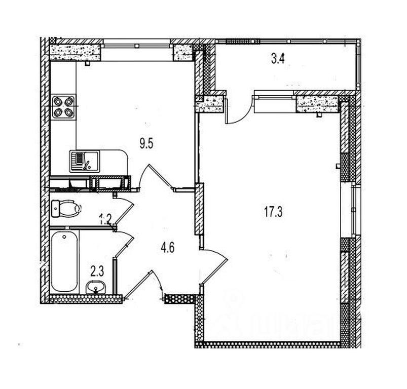 Apartment Sale, 38.5平方米 at Istomkino, Yubileynaya ulitsa, Noginsk, Bogorodskiy Urban District, Moscow Region, Russia #1