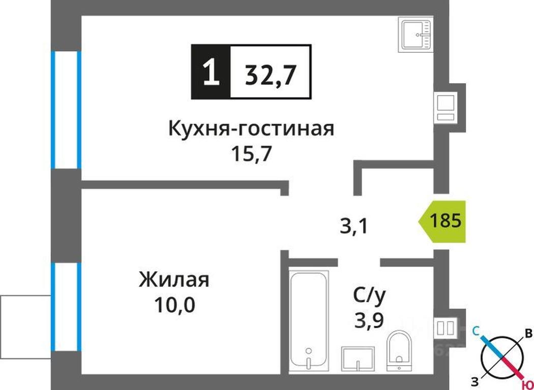 Apartment Sale, 32.7平方米 at Smart Kvartal Lesnaya Otrada, ulitsa Detstva, derevnya Aristovo, Krasnogorsk Urban District, Moscow Region, Russia #1 Apartment Sale, 32.7平方米 at Smart Kvartal Lesnaya Otrada, ulitsa Detstva, derevnya Aristovo, Krasnogorsk Urban District, Moscow Region, Russia #1