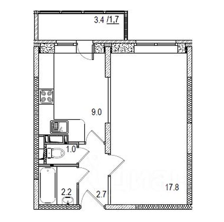 Apartment Sale, 36 sq. m. at Istomkino, Yubileynaya ulitsa, Noginsk, Bogorodskiy Urban District, Moscow Region, Russia #1