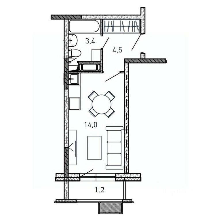 Apartment Sale, 23.1平方米 at Kvartal Svetly, ulitsa Tvardovskogo, Balashikha, Moscow Region, Russia #1 Apartment Sale, 23.1平方米 at Kvartal Svetly, ulitsa Tvardovskogo, Balashikha, Moscow Region, Russia #1