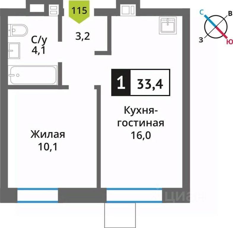 Apartment Sale, 33.4 sq. m. at Smart Kvartal Lesnaya Otrada, ulitsa Detstva, derevnya Aristovo, Krasnogorsk Urban District, Moscow Region, Russia #1 Apartment Sale, 33.4 sq. m. at Smart Kvartal Lesnaya Otrada, ulitsa Detstva, derevnya Aristovo, Krasnogorsk Urban District, Moscow Region, Russia #1