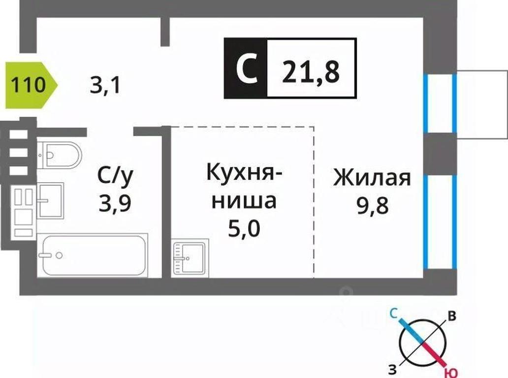 Apartment Sale, 21.8平方米 at Smart Kvartal Lesnaya Otrada, ulitsa Detstva, derevnya Aristovo, Krasnogorsk Urban District, Moscow Region, Russia #1 Apartment Sale, 21.8平方米 at Smart Kvartal Lesnaya Otrada, ulitsa Detstva, derevnya Aristovo, Krasnogorsk Urban District, Moscow Region, Russia #1