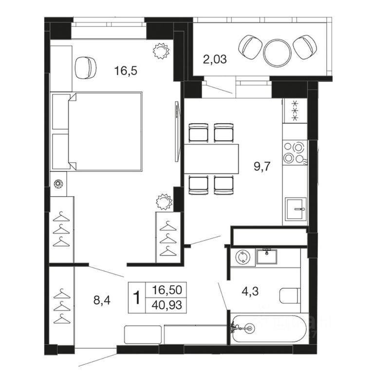 Apartment Sale, 40.93 sq. m. at Vremena goda, Proletarskaya ulitsa, Aprelevka, Naro-Fominskiy City District, Moscow Region, Russia #1