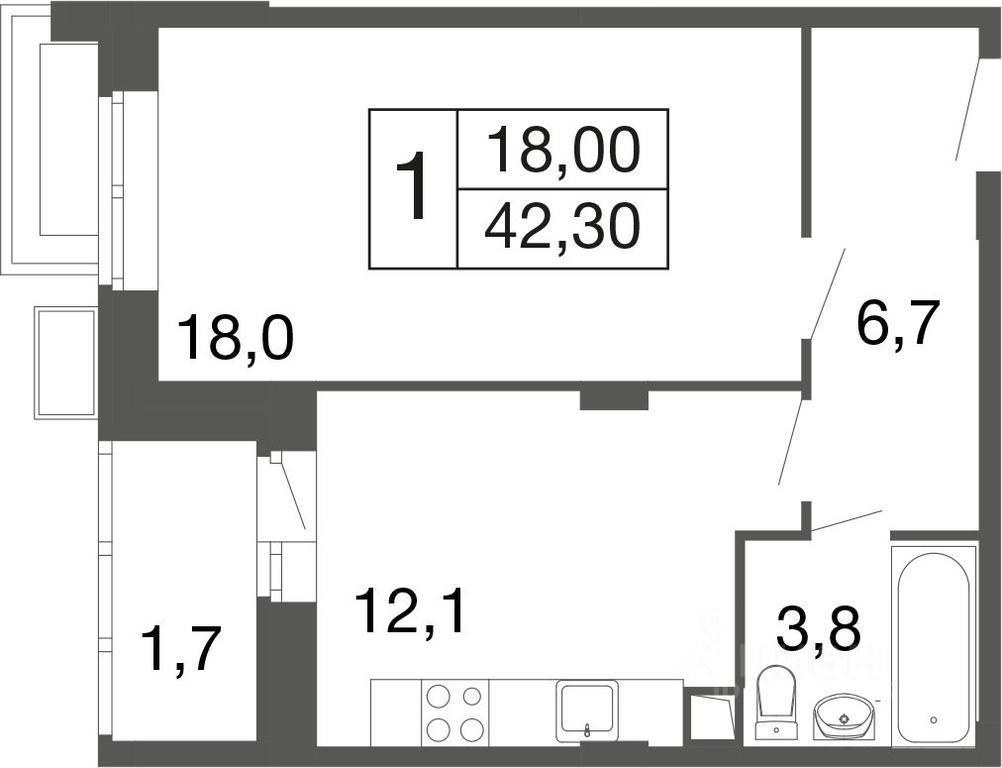 Apartment Sale, 42.3 sq. m. at Vremena goda, Proletarskaya ulitsa, Aprelevka, Naro-Fominskiy City District, Moscow Region, Russia #1 Apartment Sale, 42.3 sq. m. at Vremena goda, Proletarskaya ulitsa, Aprelevka, Naro-Fominskiy City District, Moscow Region, Russia #1