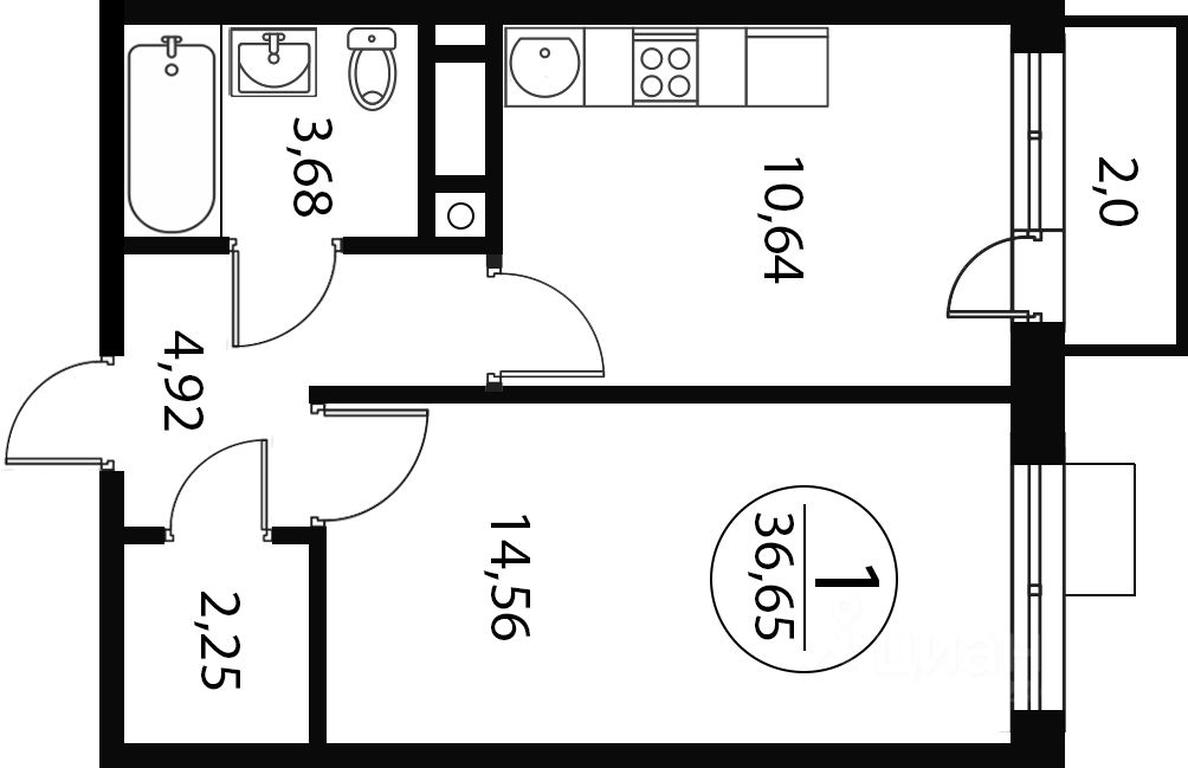 Продажа квартиры, 36,65 м² в ЖК «Катуар», улица Пацейко, деревня Сухарево, городской округ Мытищи, Московская область, Россия #1