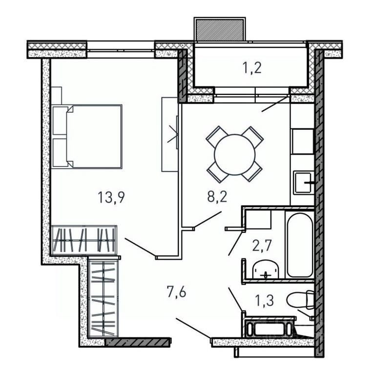 Apartment Sale, 34.9 sq. m. at Kvartal Svetly, ulitsa Tvardovskogo, Balashikha, Moscow Region, Russia #1
