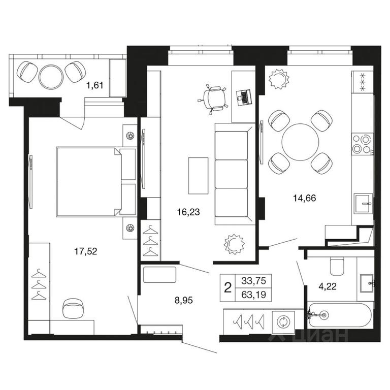 1-BD Apartment Sale, 63.19 sq. m. at Vremena goda, Proletarskaya ulitsa, Aprelevka, Naro-Fominskiy City District, Moscow Region, Russia #1 1-BD Apartment Sale, 63.19 sq. m. at Vremena goda, Proletarskaya ulitsa, Aprelevka, Naro-Fominskiy City District, Moscow Region, Russia #1