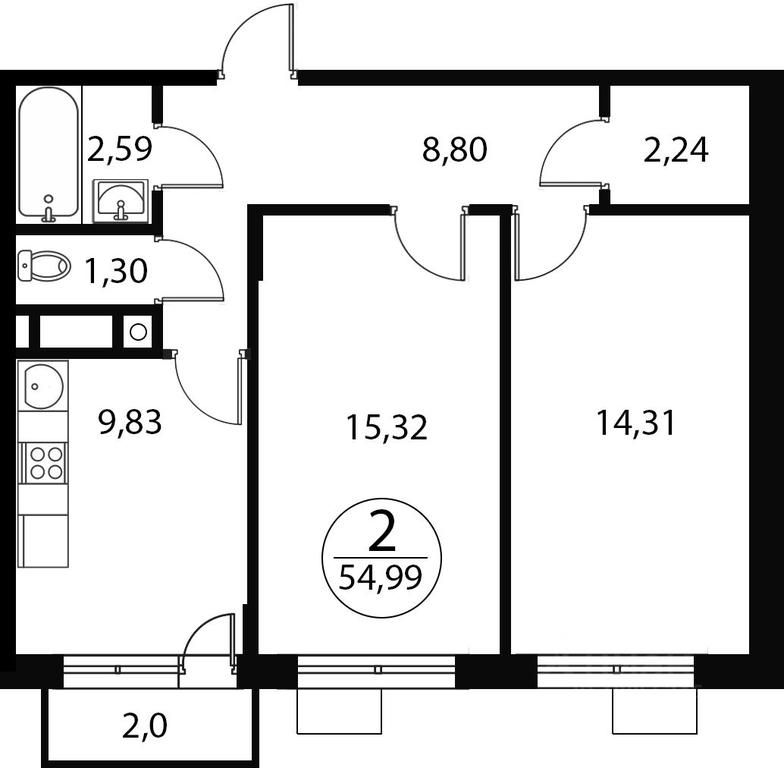 1-BD Apartment Sale, 54.99 sq. m. at Katuar, ulitsa Patseyko, derevnya Sukharevo, Mytishi Urban District, Moscow Region, Russia #1 1-BD Apartment Sale, 54.99 sq. m. at Katuar, ulitsa Patseyko, derevnya Sukharevo, Mytishi Urban District, Moscow Region, Russia #1