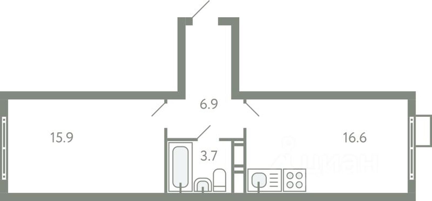 Apartment Sale, 42.3 sq. m. at Novo-Molokovo, Novo-Molokovskiy bulvar, selo Molokovo, Leninskiy City District, Moscow Region, Russia #1