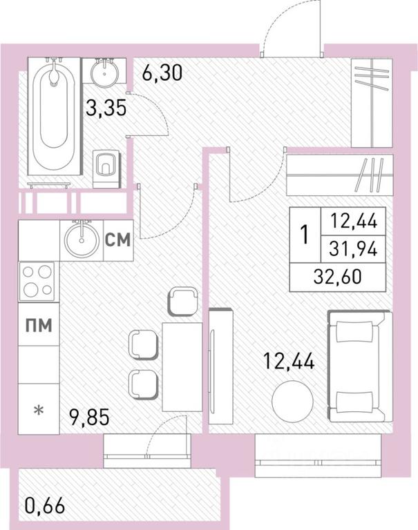 Apartment Sale, 31.9平方米 at Stolichny, ulitsa Kalinina, Savvino Microdistrict, Balashikha, Moscow Region, Russia #1 Apartment Sale, 31.9平方米 at Stolichny, ulitsa Kalinina, Savvino Microdistrict, Balashikha, Moscow Region, Russia #1