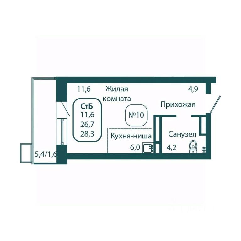 Apartment Sale, 28.3 sq. m. at Andreevka LIFE, Georgievskoe Highway, Moscow Region, Russia #1