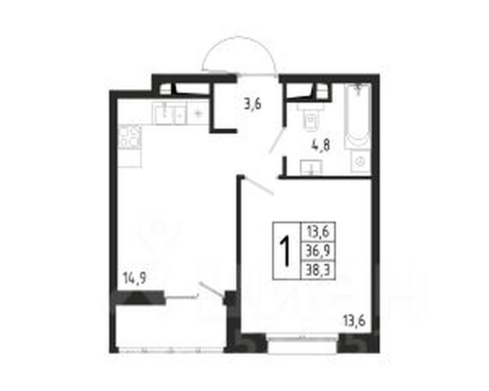 Apartment Sale, 38.3 sq. m. at Bereg, Beregovaya Street, Khimki, Moscow Region, Russia #1 Apartment Sale, 38.3 sq. m. at Bereg, Beregovaya Street, Khimki, Moscow Region, Russia #1