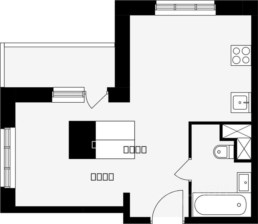 Apartment Sale, 32.8平方米 at Shkolny, Shkolnaya Street, mikrorayon Klimovsk, Podolsk, Moscow Region, Russia #1