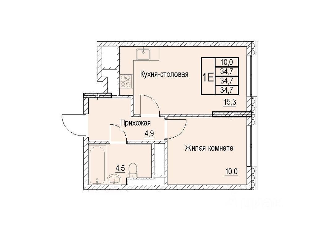 Apartment Sale, 34.7 sq. m. at Otradny, Pervomayskaya ulitsa, Mytischi, Moscow Region, Russia #1 Apartment Sale, 34.7 sq. m. at Otradny, Pervomayskaya ulitsa, Mytischi, Moscow Region, Russia #1