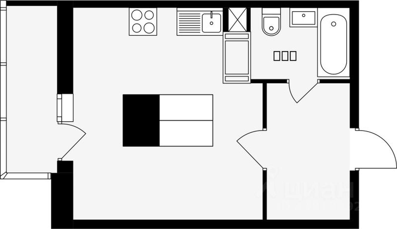 Apartment Sale, 27.2 sq. m. at Sadovaya 14, Sadovaya Street, 14, Krasnaya Gorka Microdistrict, Podolsk, Moscow Region, Russia #1