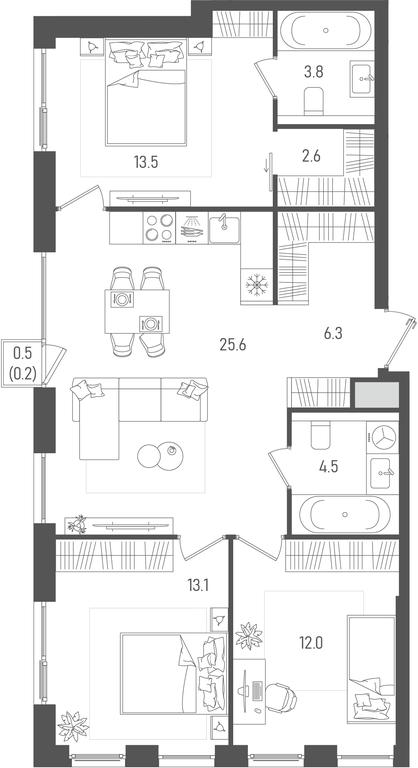 Продажа 3-комн. квартиры, 81,6 м² в ЖК «Pave», 2-й Павелецкий проезд, Москва, Россия #2 Продажа 3-комн. квартиры, 81,6 м² в ЖК «Pave», 2-й Павелецкий проезд, Москва, Россия #2