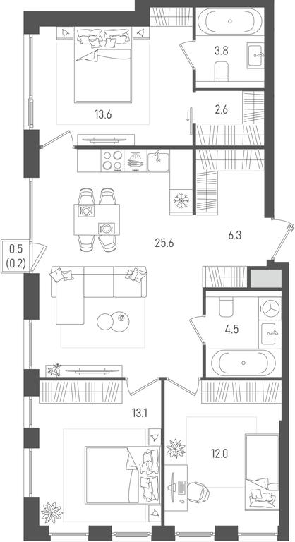 3-BD Apartment Sale, 81.7平方米 at Pave, 2nd Paveletsky Drive, Moscow, Russia #1 3-BD Apartment Sale, 81.7平方米 at Pave, 2nd Paveletsky Drive, Moscow, Russia #1