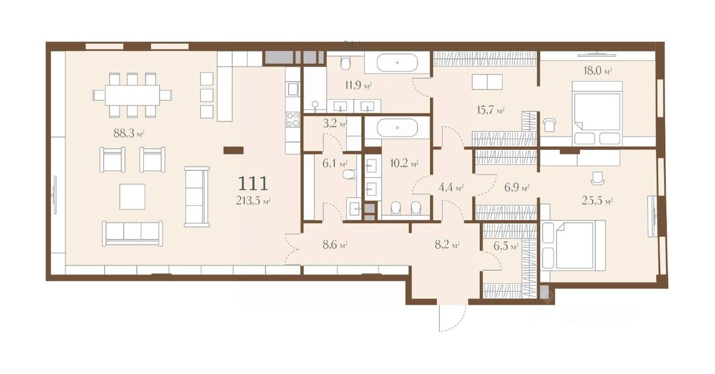 1-BD Apartment Sale, 213.5 sq. m. at Zolotoy, zhiloy kvartal 1, Sofiyskaya Embankment, 10, Moscow, Russia #1 1-BD Apartment Sale, 213.5 sq. m. at Zolotoy, zhiloy kvartal 1, Sofiyskaya Embankment, 10, Moscow, Russia #1