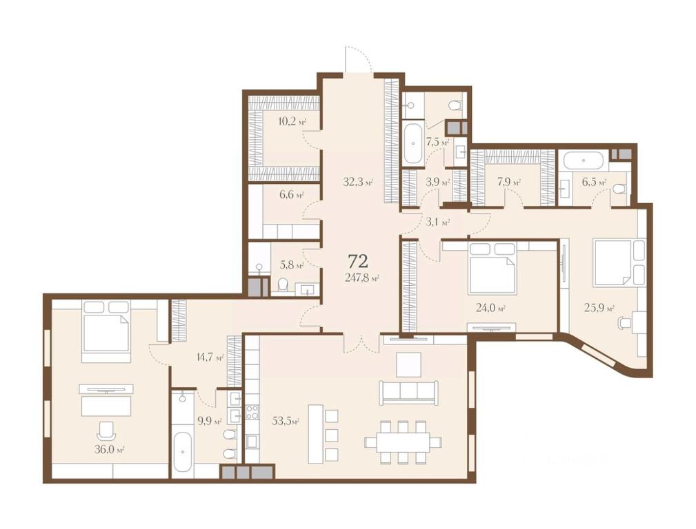 2-BD Apartment Sale, 247.8平方米 at Zolotoy, zhiloy kvartal 1, Sofiyskaya Embankment, 10, Moscow, Russia #1 2-BD Apartment Sale, 247.8平方米 at Zolotoy, zhiloy kvartal 1, Sofiyskaya Embankment, 10, Moscow, Russia #1