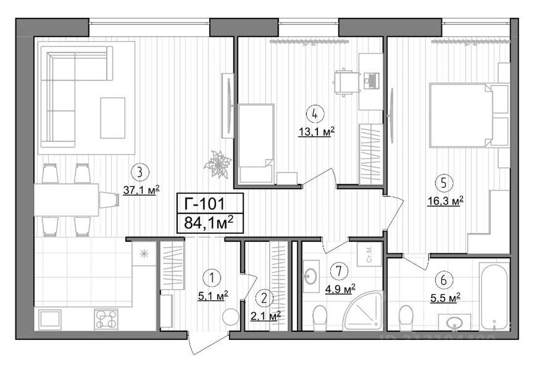 1-BD Apartment Sale, 84.1平方米 at Kompleks apartamentov LES (Les), Novoyasenevskiy Avenue, 3В, Moscow, Russia #1 1-BD Apartment Sale, 84.1平方米 at Kompleks apartamentov LES (Les), Novoyasenevskiy Avenue, 3В, Moscow, Russia #1
