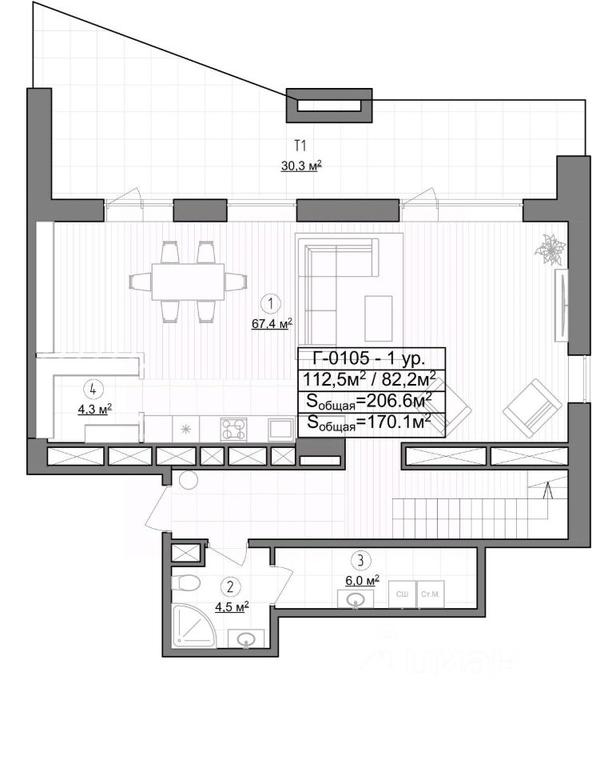 4-BD Apartment Sale, 206.6 sq. m. at Kompleks apartamentov LES (Les), Novoyasenevskiy Avenue, 3В, Moscow, Russia #1
