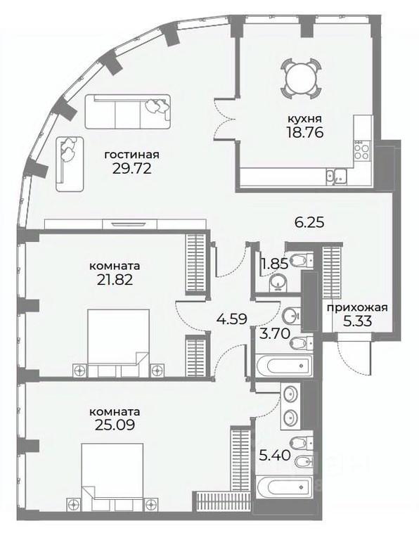 2-BD Apartment Sale, 126.3 sq. m. at SkyView, Druzhinnikovskaya Street, 15, Moscow, Russia #2 2-BD Apartment Sale, 126.3 sq. m. at SkyView, Druzhinnikovskaya Street, 15, Moscow, Russia #2