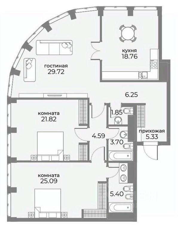 2-BD Apartment Sale, 126.3 sq. m. at SkyView, Druzhinnikovskaya Street, 15, Moscow, Russia #1 2-BD Apartment Sale, 126.3 sq. m. at SkyView, Druzhinnikovskaya Street, 15, Moscow, Russia #1