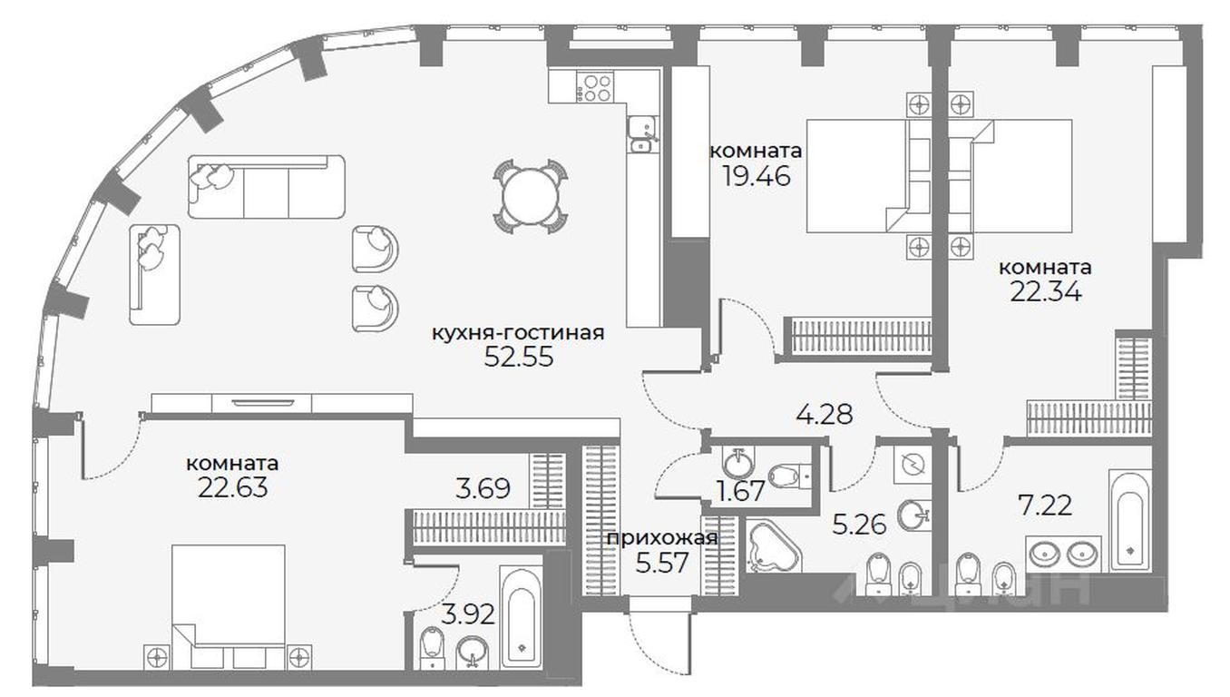 3-BD Apartment Sale, 150.7平方米 at SkyView, Druzhinnikovskaya Street, 15, Moscow, Russia #1 3-BD Apartment Sale, 150.7平方米 at SkyView, Druzhinnikovskaya Street, 15, Moscow, Russia #1