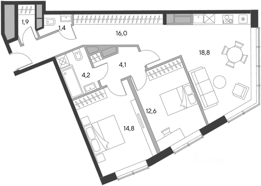 1-BD Apartment Sale, 73.3 sq. m. at Dom Chkalov (Chkalov), Kurskogo Vokzala Square, Moscow, Russia #1 1-BD Apartment Sale, 73.3 sq. m. at Dom Chkalov (Chkalov), Kurskogo Vokzala Square, Moscow, Russia #1