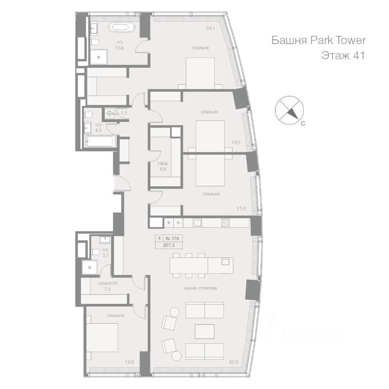 4-BD Apartment Sale, 207.3 sq. m. at Capital Towers (Kapital Tauers), Krasnopresnenskaya Embankment, 14соор1, Moscow, Russia #1 4-BD Apartment Sale, 207.3 sq. m. at Capital Towers (Kapital Tauers), Krasnopresnenskaya Embankment, 14соор1, Moscow, Russia #1