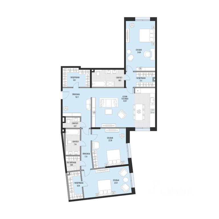 2-BD Apartment Sale, 180.25 sq. m. at Dom po ul. Sadovnicheskaya, Sadovnicheskaya Street, Moscow, Russia #2 2-BD Apartment Sale, 180.25 sq. m. at Dom po ul. Sadovnicheskaya, Sadovnicheskaya Street, Moscow, Russia #2