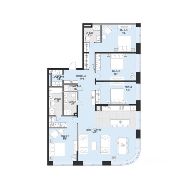 3-BD Apartment Sale, 169.42 sq. m. at Dom po ul. Sadovnicheskaya, Sadovnicheskaya Street, Moscow, Russia #1