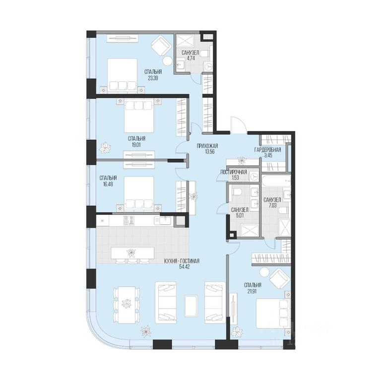3-BD Apartment Sale, 170.53 sq. m. at Dom po ul. Sadovnicheskaya, Sadovnicheskaya Street, Moscow, Russia #1